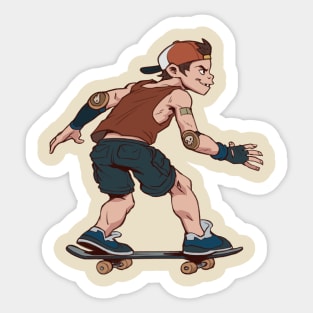 Red Skater Sticker